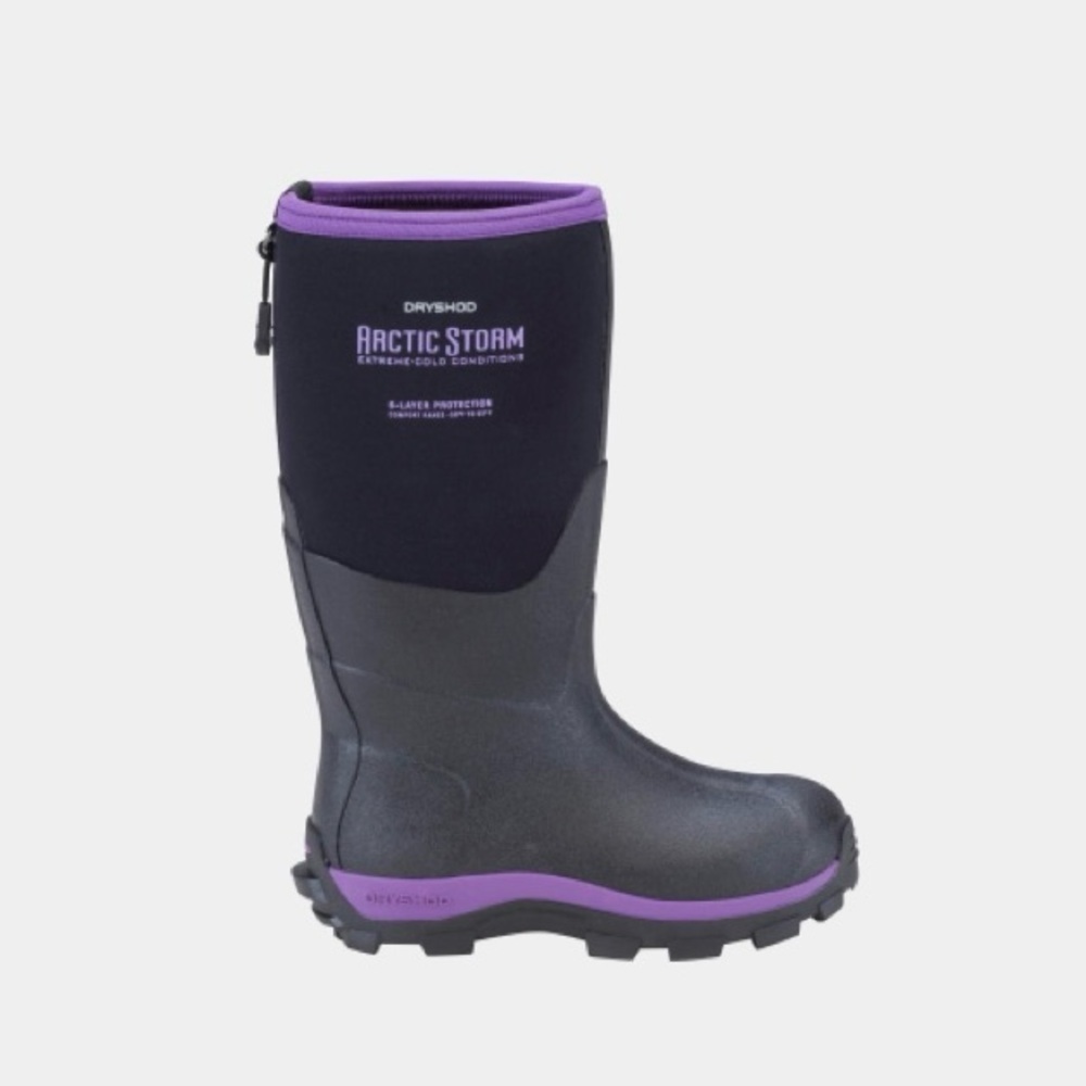 Arctic Storm Kids' Black and Purple Rain Boots